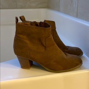 Brown suede boots